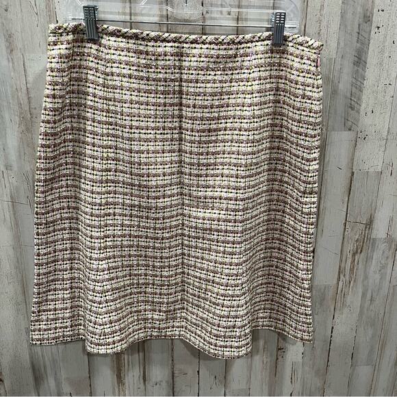 New! Isabel & Nina Pink Green Retro Tweed Aline Skirt Womens 14 - Picture 1 of 8